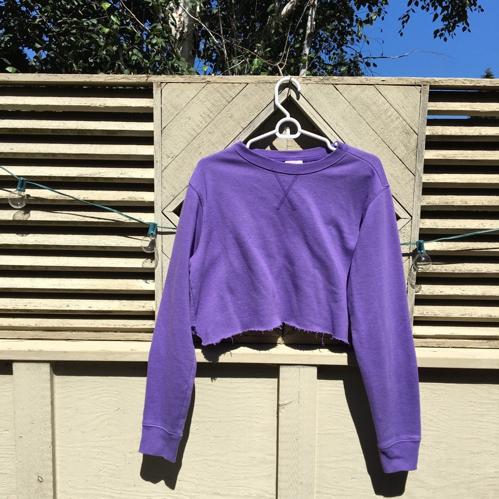 Vintage purple cropped crewneck sweater